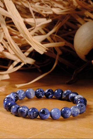 Ssilhoutte Doğaltaş Sertifikalı Doğal Taşlı Sodalit Bileklik, Erkek Kadın Ve Unisex Tasarım Bileklik 8mm Sodalit Mavi