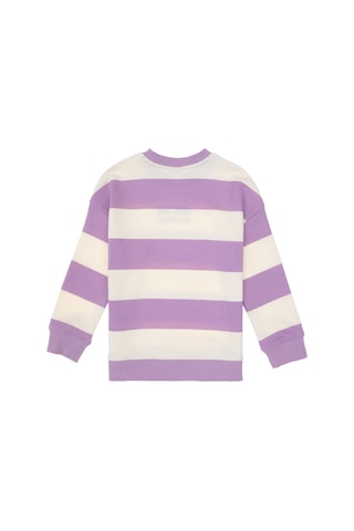 U.S. Polo Assn. Kız Çocuk Lila Çizgili Bisiklet Yaka Sweatshirt 50317898-VR034