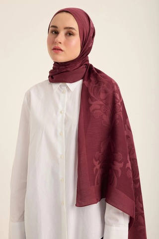 Maisa Duru İpek Pamuk Tensel Şal 70 190 Cm - Bordo 3219