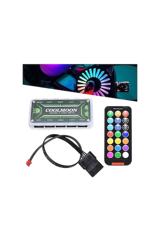 Coolmoon Rgb Pc Fan Denetleyici Kontrolcü 10X6Pin 2X4Pin