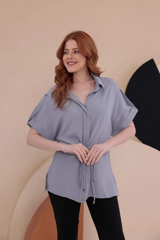 Bbbutikbasic Yarasa Apoletli Spz Model Gömlek Hkn34 gri