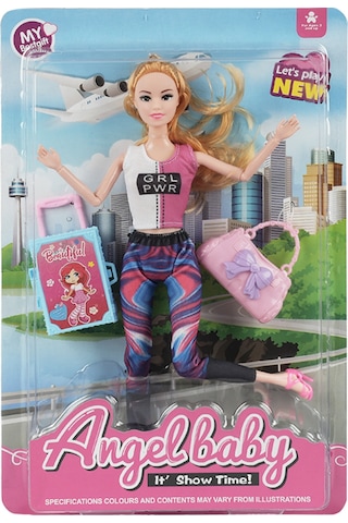 Bıgtree Angelbaby Seyahat Bebekleri Seri2 Grl Pwr Yazılı Tişörtlü