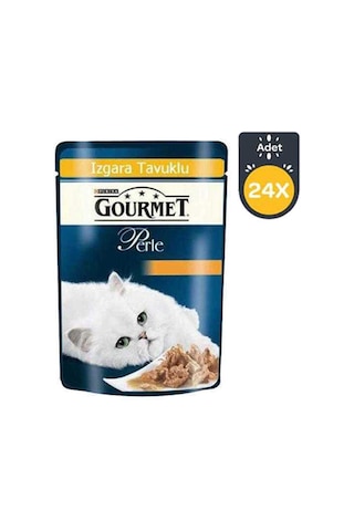 Purina Gourmet Perle Izgara Tavuklu Pouch Yetişkin Kedi Yaş Maması 24 x 85 G