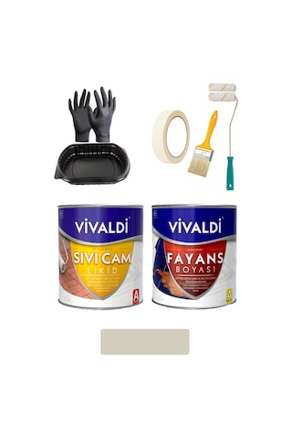 Fayans Boyası Seti Sıvı Cam Ve Uygulama Seti Tezgah,mermer,banyo,mutfak Boyama Seti Çakıltaşı 1 Lt 1 L