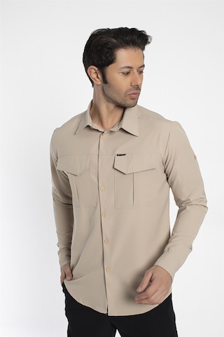 Crozwise Outdoor - Erkek Bej Spor Gömlek - 7132-02 Bej