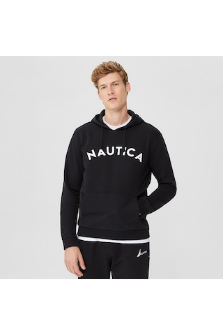 Nautica Erkek Siyah Standart Fit Sweatshirt Baskılı Ke37604t Siyah