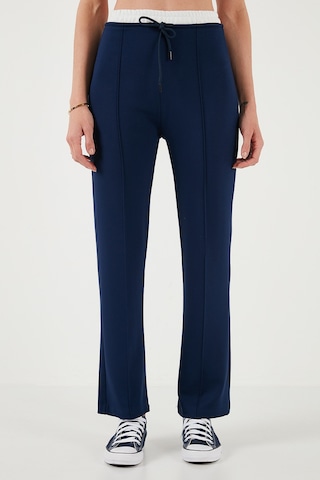 Lela Streç Slim Fit Yüksek Bel Geniş Paça Çimalı Bayan Eşofman Altı 5866078 Lacivert