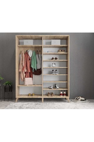 İmaj Sürgülü Portmanto Vestiyer Meşe 120cm Montaj Dahil