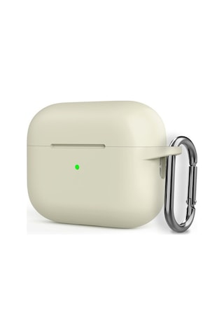 Apple Uyumlu AirPods Pro 2 Kılıf Silikon Mat Kancalı İp Sf16 Bej