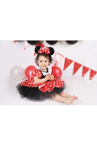 Minnie Mouse Kız Çocuk Doğum Günü Elbisesi & Parti Kostümü Çok Renkli