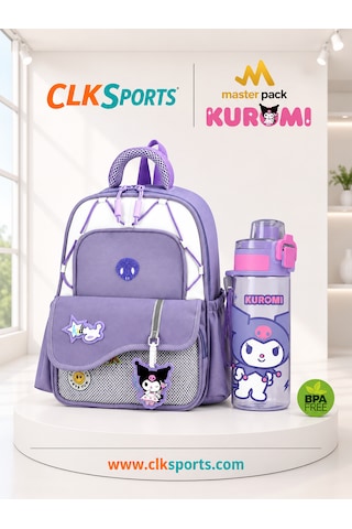 Masterpack Deluxe Anaokulu Çantası , Kalem Çantası , Kuromi Suluk Matara Hediye Mor
