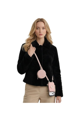 Kombinlenebilir Tasarım Çok Amaçlı Crossbody Telefon Omuz Askısı - By Bera Lina Pembe