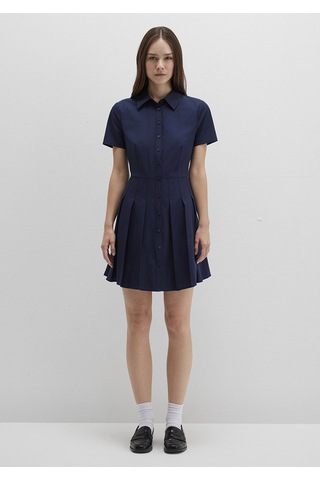 Mavi - Lacivert Pileli Mini Elbise 1310762-82318 Lacivert