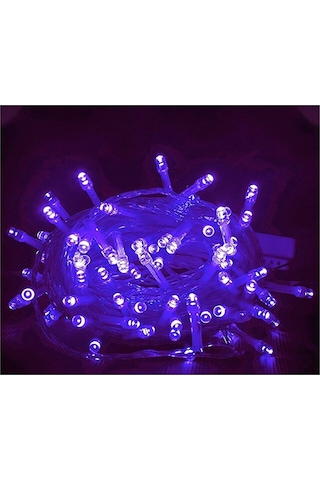 Mor Renk Yılbaşı Ağacı Doğum Günü Parti Led Işık 8 Animasyonlu 100 Ledli 10 Metre Fişli - Mor