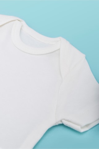 Novibaby Bebek Body Zıbın Çıtçıtlı Kısa Kol Ekru 100% Pamuk 1-3 Ay Ekru