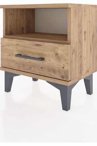 Arges Komodin Tek Raflı Tek Çekmeceli 44x30x48 Çam-çam Çam