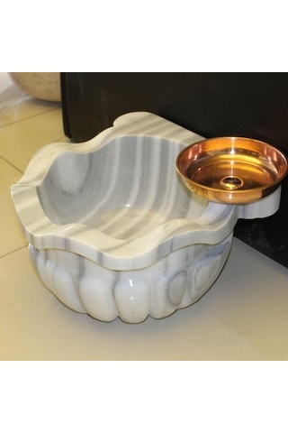 Marmara Ince Dilimli Kulaksız Mermer Kurna