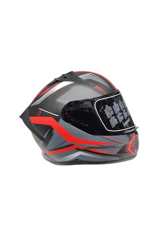 Mts Pro 801 Twilgh Güneş Gözlüklü Kask Kırmızı Mat Gri