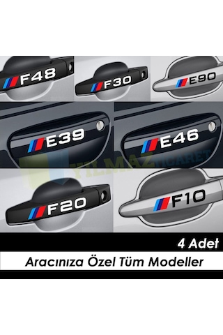 Bmw M Logo Kapı Kolu Oto Sticker E46 E90 E60 E39 E36 F30 F10 E70 10 X 1,7 Cm