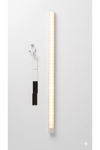 Hareket Sensörlü Şarjlı Led Dolap-çekmece-aydınlatma Işığı - Sıcak Sarı Işık-50 Cm Sıcak Işık
