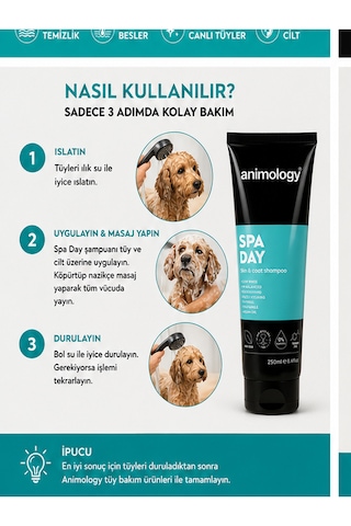 Animology Spa Day Skin & Coat Cildi Ve Kürkü Besleyici Ve Tüy Yapısını Onarıcı Köpek Şampuanı 250 Ml