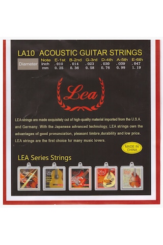 Metin Bingöl Müzik Merkezi Lea La10 Akustik Gitar Teli Takım