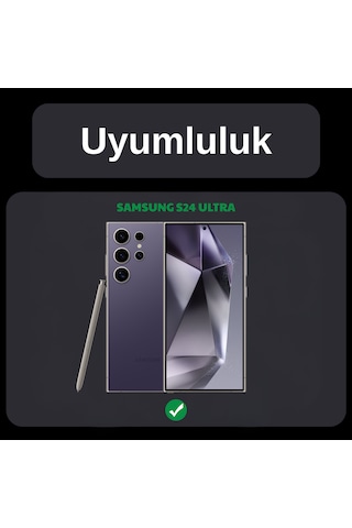 Safeus Safir Temperli Kamera Lens Koruyucu, Samsung Galaxy S24 Ultra İle Uyumlu Siyah