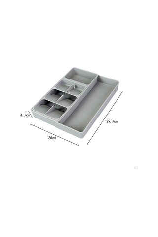 Pazly Mutfak İçin Gümüş Eşya Düzenleyici Sofra Takımı Mutfak Gereç Tepsisi 39,7x28x4,7cm Diğer