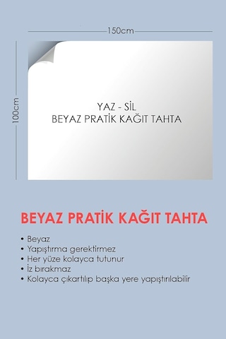 2 Tane Beyaz Akıllı Kağıt Tahta 100X150 Cm Kalem Hediyel