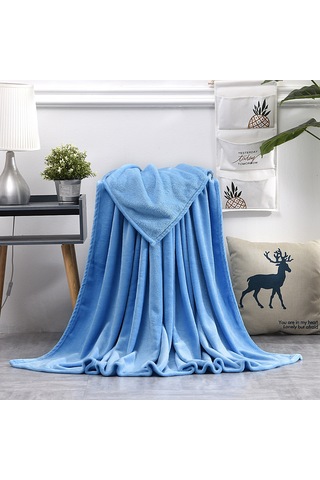 Hfambition Mavi 150x200cm Yumuşak Koral Yünü Battaniye - Ev Kullanıma Uygun, Konfor Sağlar, Günlük Kullanım İçin Uygun 700g Diğer