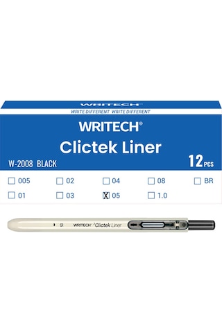 Wrıtech W-2008 Basmalı Fınelıner 0,5mm Kalem - 12'li Kutu Ahşap