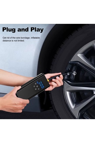 Kosona 12v Taşınabilir Şarj Edilebilir Hızlı Şişirme Pompası - Araç, Bisiklet, Toplar İçin, 3 Nozul, Usb Kablolu, 2000mah Pil