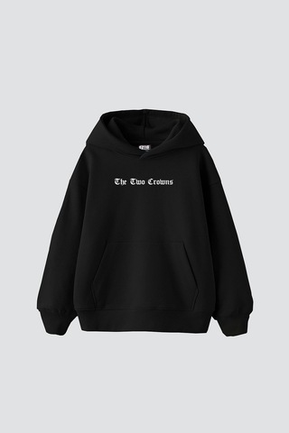 Startmore The Two Crowns Baskılı Oversize Unisex Premium Beyaz Siyah