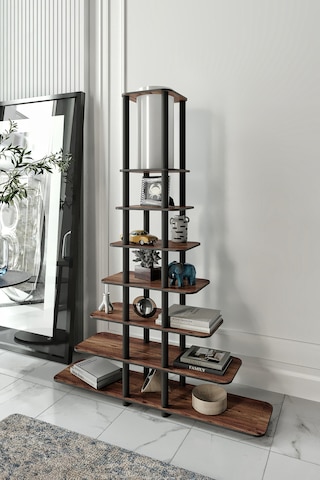 Sierras Raflı Lambader Ceviz Şapka Rengi