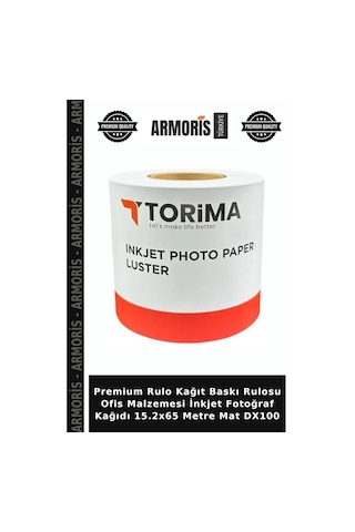 Premium Rulo Kağıt Baskı Rulosu Ofis Malzemesi İnkjet Fotoğraf Kağıdı 15.2x65 Metre Mat Dx100