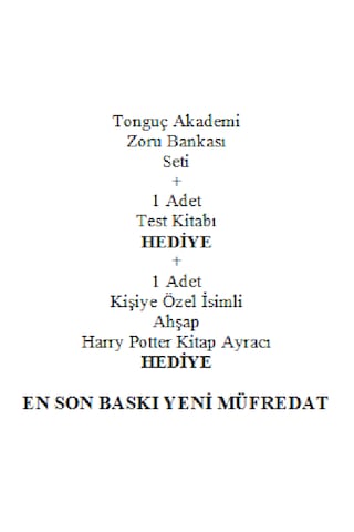Tonguç Akademi 8. Sınıf Zoru Bankası Seti En Son Baskı Yeni + Test Kitabı Hediye + Kişiye Özel Ahşap Harry Potter Kitap Ayracı Hediye