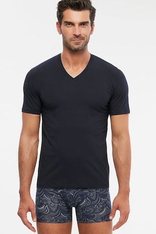 Kom Antonio V Yaka Pamuklu Erkek Tshirt - Lacivert