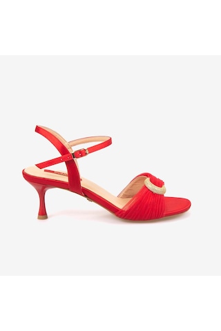 Rouge Kadın 7,5cm Topuklu Sandalet 1168 Red