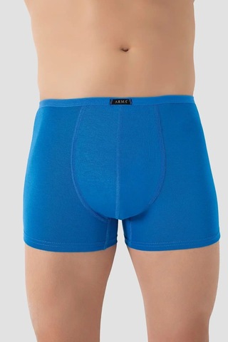 Floranova Delux Serisi Hediye Düz Nefes Alan Erkek İnce Bel Lastikli Bambu Boxer Mavi 5'li Paket Saks