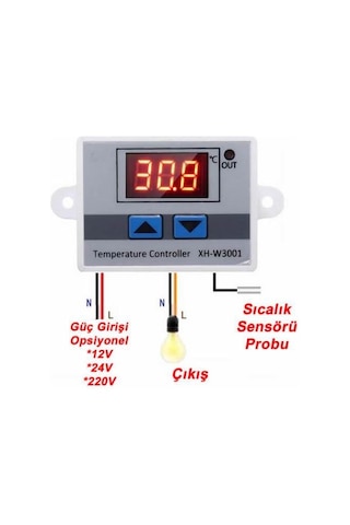 Elektronikport-Xh-W3001 12V Dc Dijital Termostat (Sıcaklık Kontrol Devresi)
