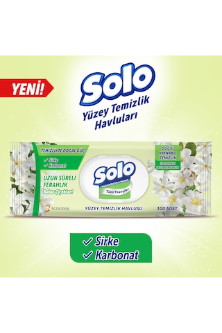 Solo Doğal Güç Bahar Çiçekleri Yüzey Temizleme Mendili 3'lü 300 Yaprak Beyaz