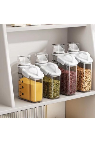 Hava Geçirmez Gıda Saklama Kapları Tahıl Dağıtıcı Tahıl Kabı Saklama Kutusu Pirinç Dağıtıcı Tahıl Dağıtıcı Mutfak Düzenleyici Mavi