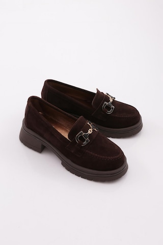 Dgn 5587 Kadın Loafer Ayakkabı Kahve Süet