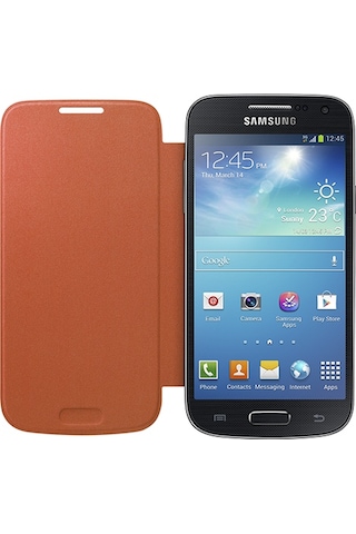 Galaxy Uyumlu S4 Mini İ9190 İle Uyumlu Flip Cover Kılıf Turuncu Ef-fı919boegww