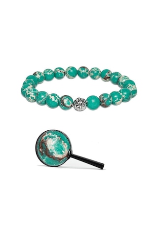 Sertifikalı Gerçek Gümüş Aparatlı Doğal Yeşil Varisit Taşı Bileklik Çok Renkli