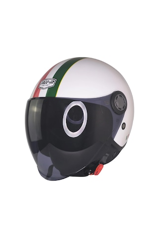 Fr-612 İtaly Gold Yarım Kask Siyah Camlı+güneş Vizörlü İtalyan