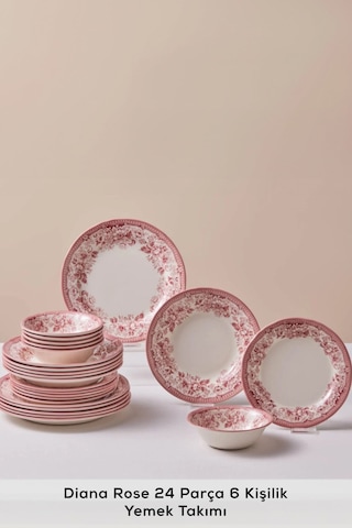 Karaca  Diana Rose 24 Parça 6 Kişilik Yemek Takımı