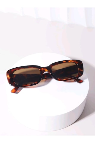 Dikdortgen Çerçeve Vintage Moda Kadınlar Için Güneş Gözlüğü Leopar