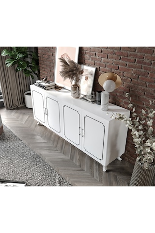 Stil 4 Kapaklı Çok Amaçlı Modern Konsol - Tamamı 1. Kalite Mdf