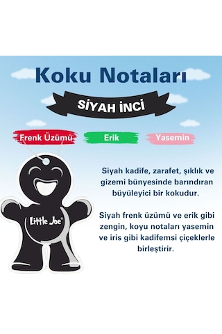 Little Joe Siyah İnci Araç Asma Koku Black Velvet -30 Gün -ipli